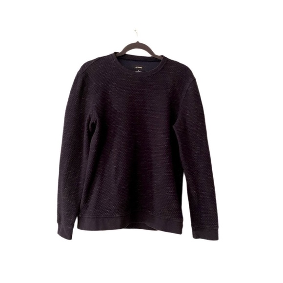 Alfani Other - Alfani Slim Mens Sweater Blue Crewneck Textured SpaceDye Gray White Long Sleeve